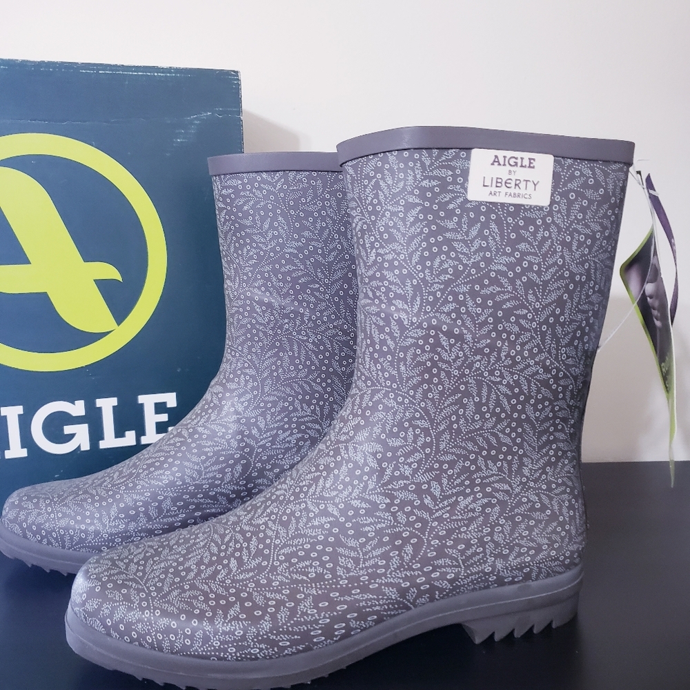 AIGLE NIB Women's Printed Rain Boots - size 40
